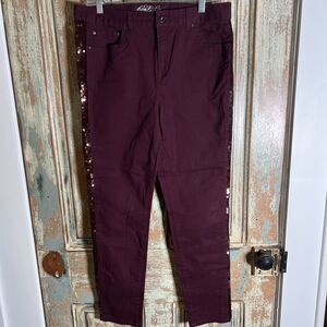 Pretty Little Liars  Aeropostale Size 12R Women's Sequin Burgundy Jeggings